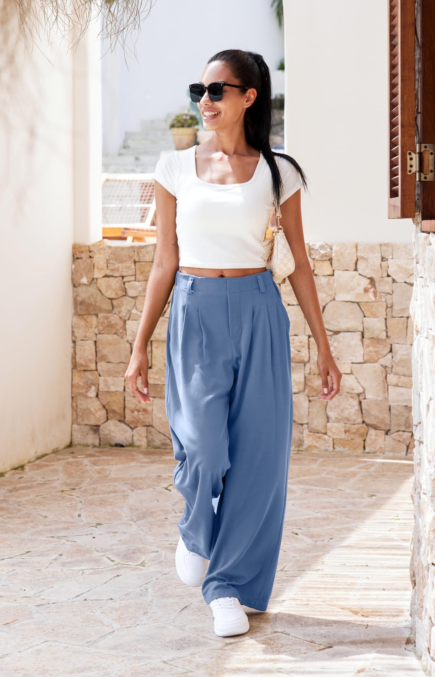 Women's Elevated Comfort Wide Leg Trousers