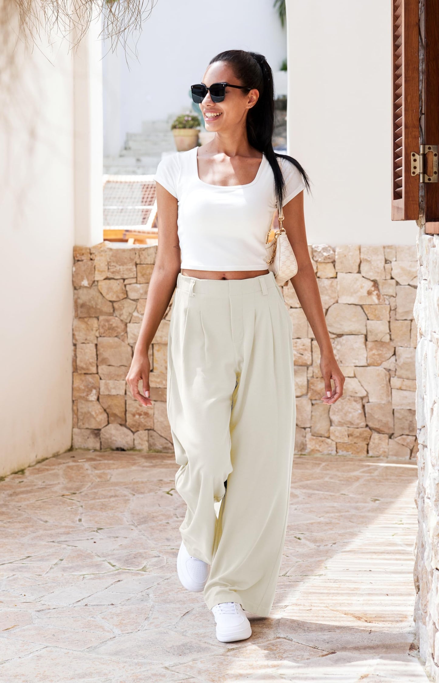 Women's Elevated Comfort Wide Leg Trousers