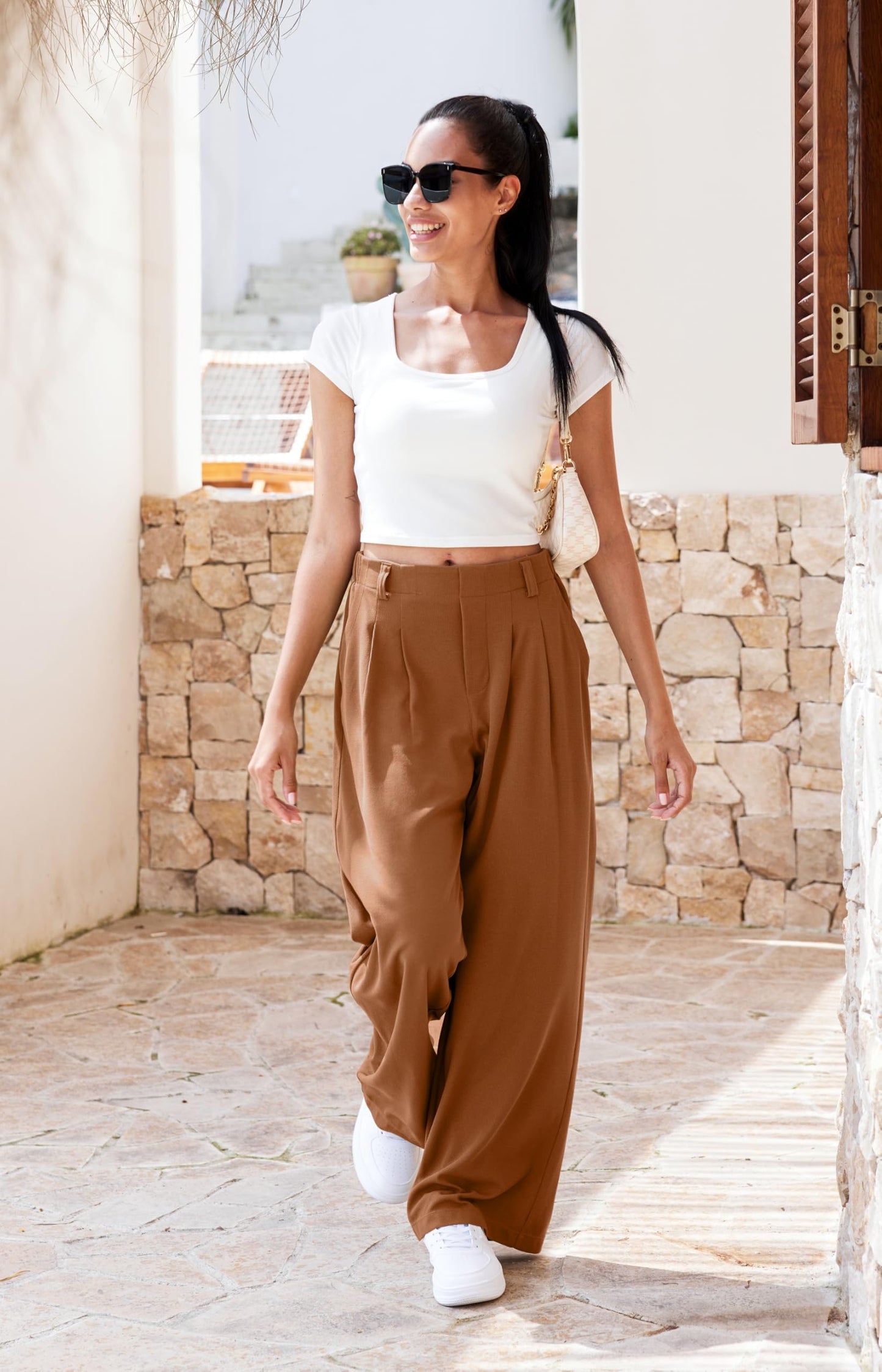 Women's Elevated Comfort Wide Leg Trousers