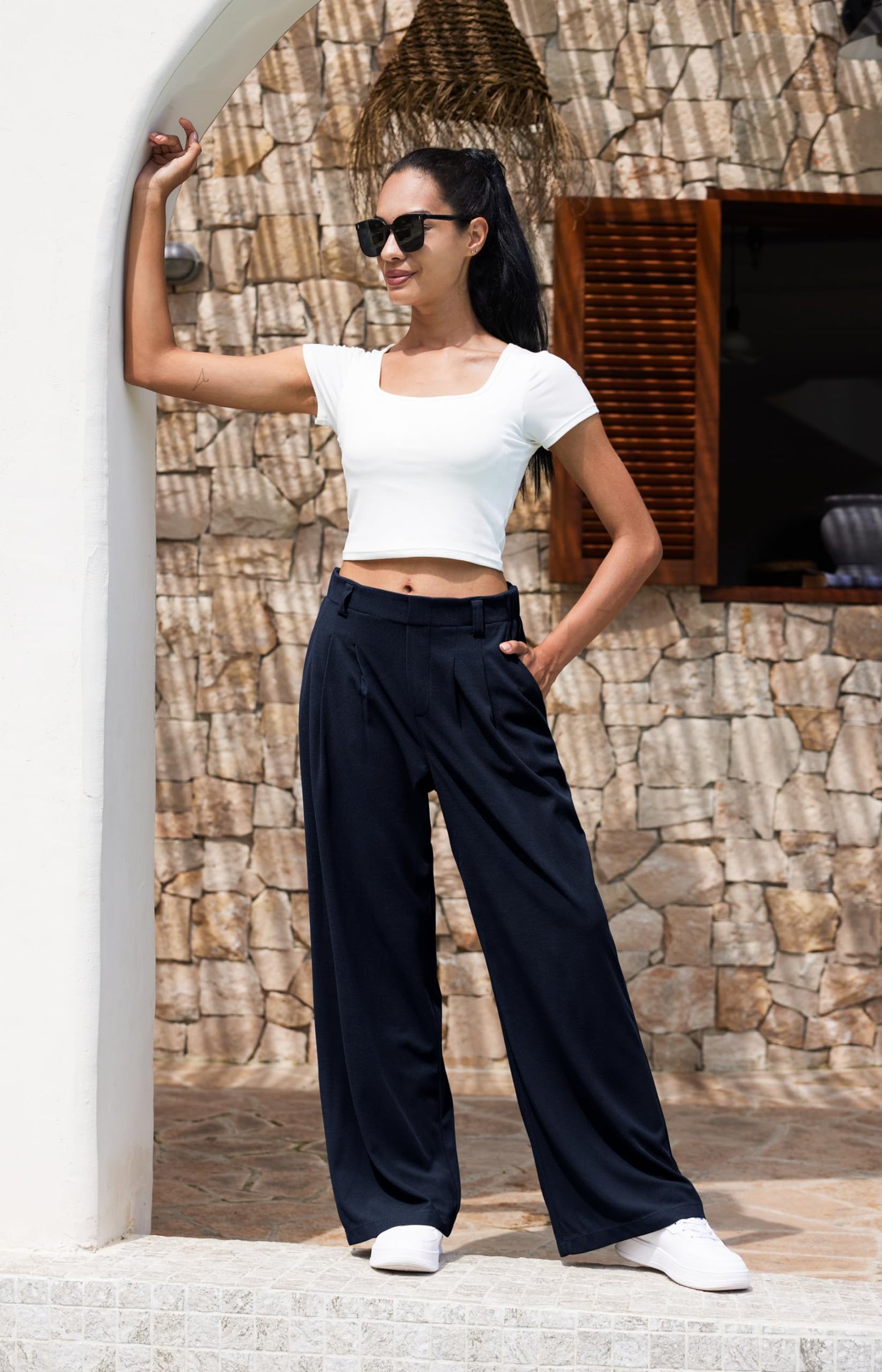 Women's Elevated Comfort Wide Leg Trousers