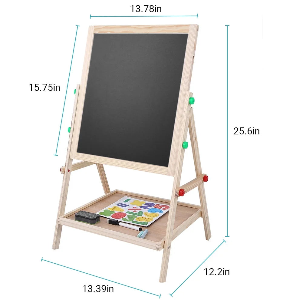 Montessori Double Sided Kids Wooden Standing Easel