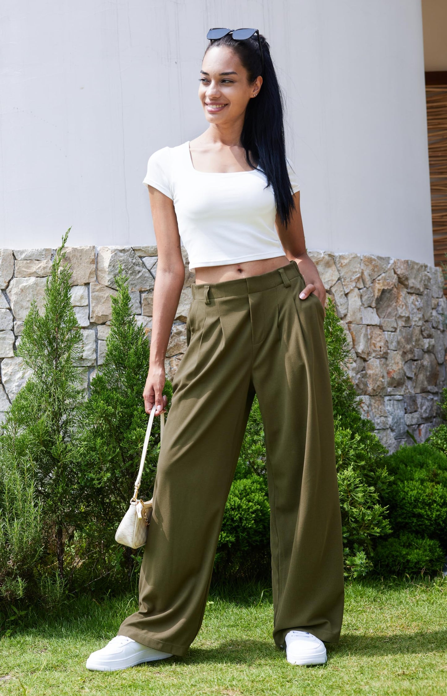 Women's Elevated Comfort Wide Leg Trousers